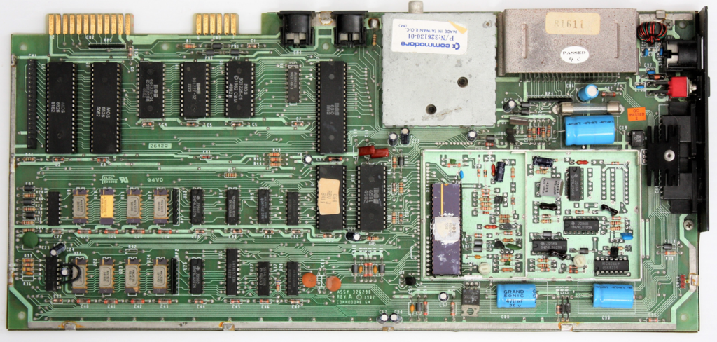 The Commodore 64 motherboard